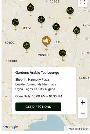 Gardens Arabian Tea interactive map visual